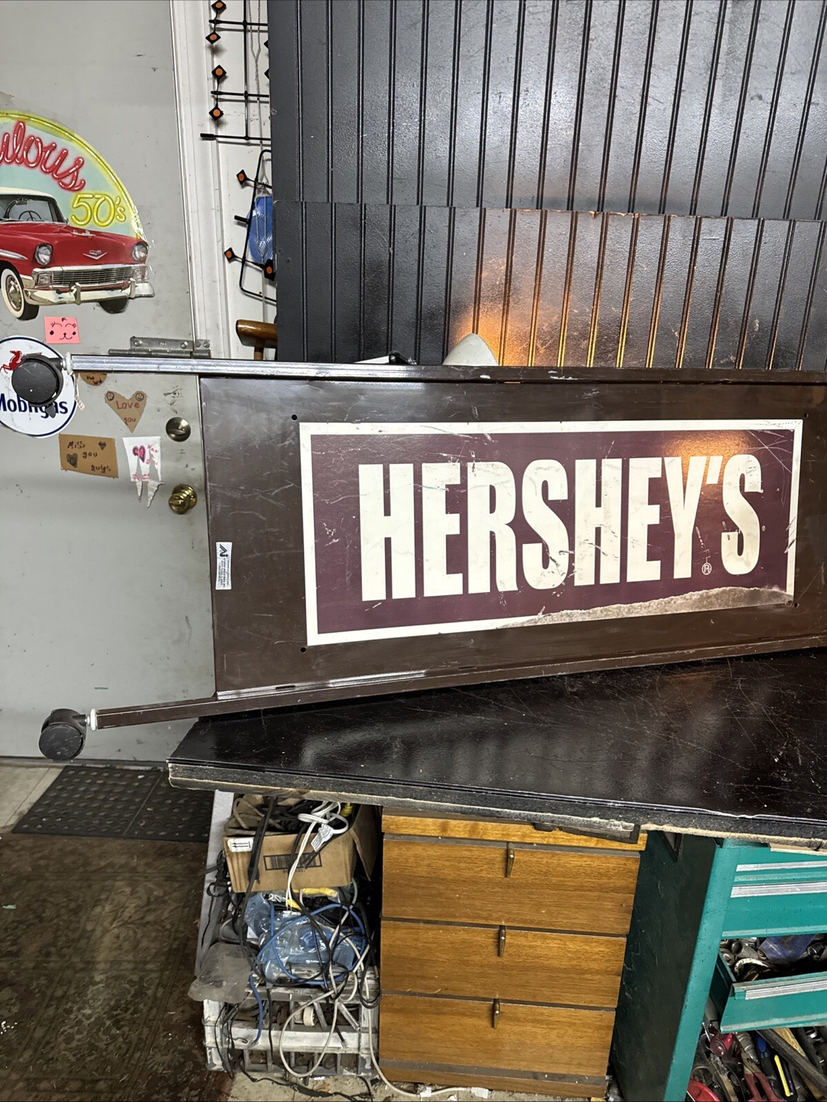 Vintage Hersheys Chocolate Metal Sign 53 In X 19in