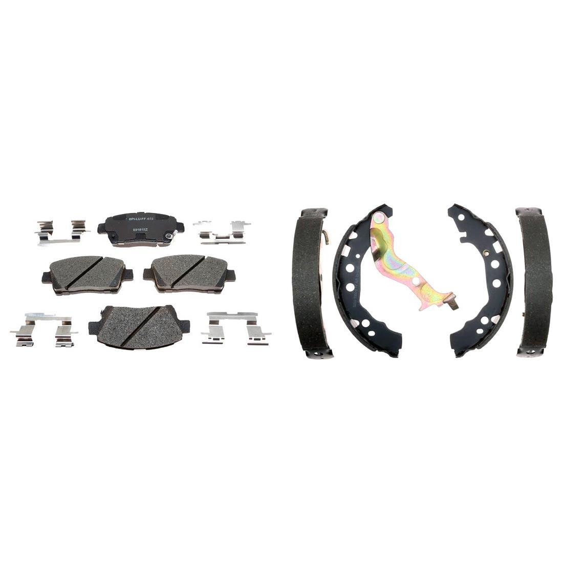 Front Rear Kit Ceramic Brake Pads & Brake Shoes For 20122015 Scion iQ