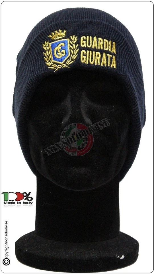 Watch Cap Berretto Papalina Cuffia Zuccotto Con Ricamo Logo Guardie Giurata Blu
