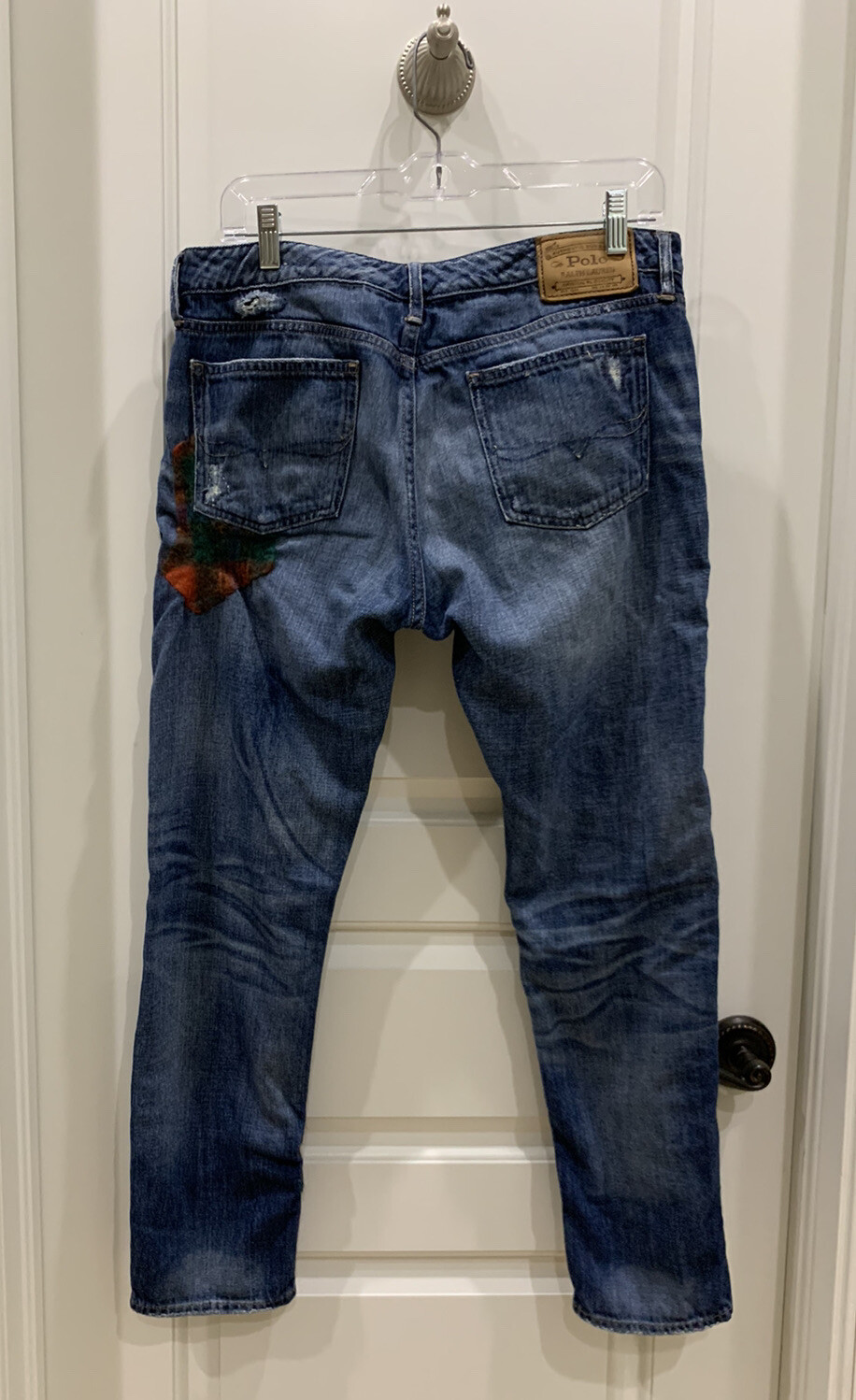 Polo Ralph Lauren Blue Label Patchwork Slim Astor Jeans Distressed - Rare Find image 4