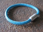 Armband Segelseil Surferschmuck Edelstahl hellblau Magnetverschluss Segeltau
