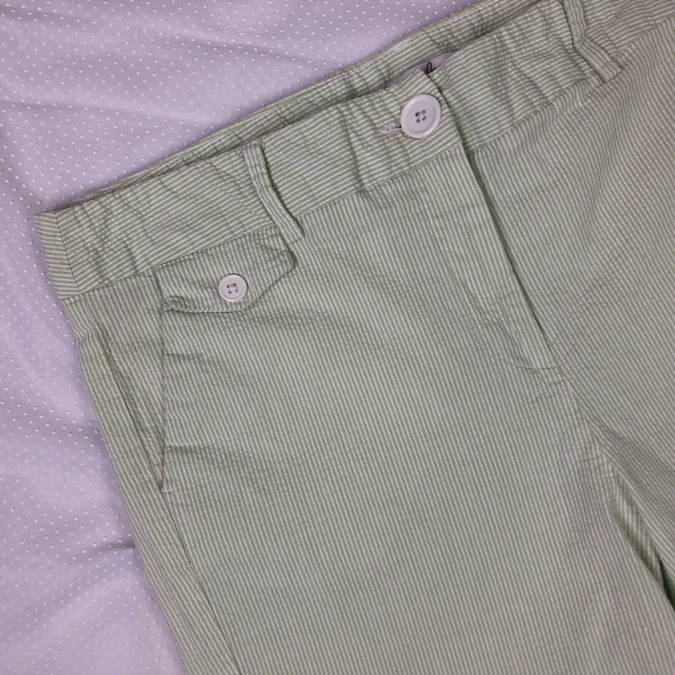 Pantalones cortos Jennifer & Grace para mujer talla 14 rayas verdes algodón/spandex tiro alto Foto 2 de 4