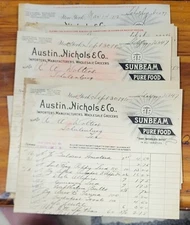 1912 Billhead Shulenburg Texas New York City Austin Nichols Sunbeam Foods x10