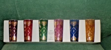 Set of 6 Authentic Moroccan Tea Glasses – Hand-Painted with Gold Accents NIB