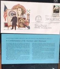 ORGANIZED LABOR 1980 POSTMASTERS OF AMERICA PMA CACHET FDC+INFO CARD