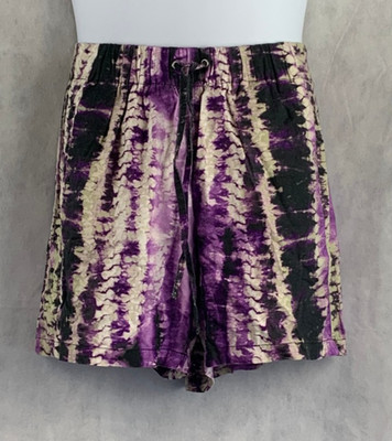 INC International Concepts Women's Plus Size Tie-Dyed Shorts, Purple Multi, 0X