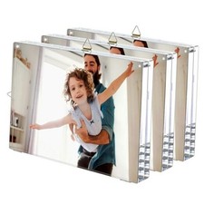 4x6 Acrylic Picture Frames 3 Pack: 20 Thicker Block Picture Frames 4X6 Clear