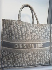 Christian Dior Large Book Tote Gray Dior Obli...