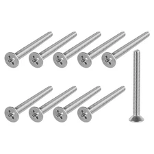 50Pcs M4*35 Flat Head Machine Screw 304 Stainless Steel Phillips Cross Screw