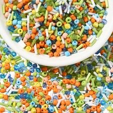 LEGENTLISUR 100g Glass Seed Beads Bulk Crystal Tube Bugle Mixed Color 04