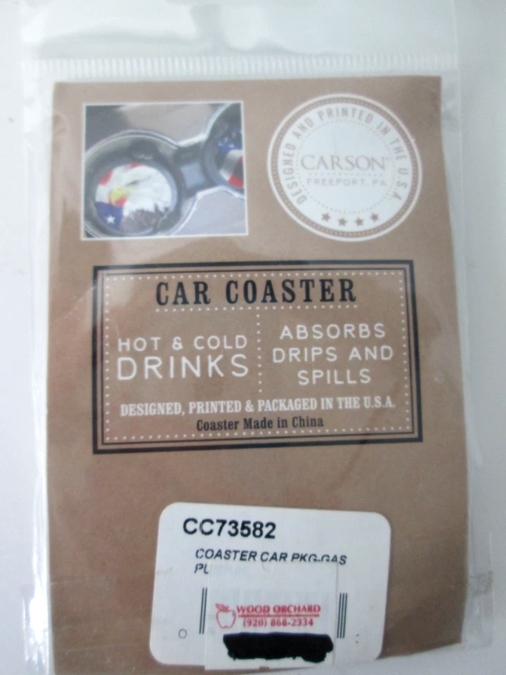 НОВЫЕ винтажные автомобильные горки Carson 2,5 дюйма CC73582 дизайн газового насоса новые нераспакованные - Изображение 2 из 2