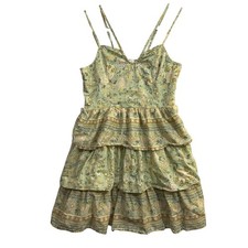 NEW American Eagle M Floral Green Tiered Sundress Cottagecore Boho Fest Summer