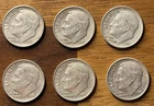 Lot of 6 1961 Roosevelt Dimes Silver