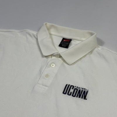 Nike Dri-Fit UCONN Football Vintage Y2 Polo Shirt NCAA White Men's 2XL