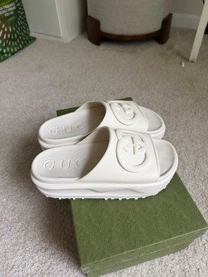 Gucci Interlocking G Logo Rubber Slides | eBay