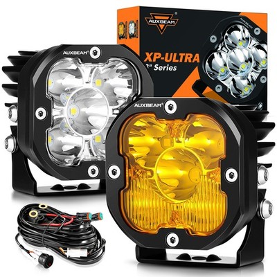 AUXBEAM 3inch LED Work Light Cube Bar Pods Driving Fog Lamp Offroad ATV UTV 3''