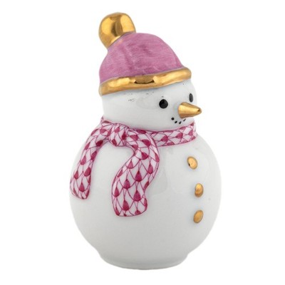 HEREND, MINI SNOWMAN, PINK RASPBERRY, #VHP-16407 BRAND NEW, MINT & BOXED!