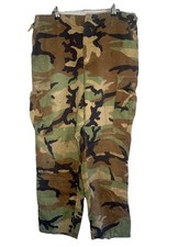 Vintage Military Pants Men  s XL 36x30 Woodland Camo Cargo Combat Trousers 80s