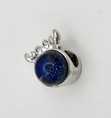925 Sterling Silber funkelnde blaue Krabbe Charm Perle für Armband oder Halskette
