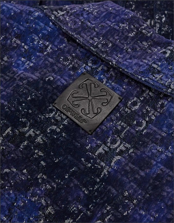 2k New Off-White c/o Virgil Abloh Jacket Coat Jacquard Denim Logo Men S Italy image 4