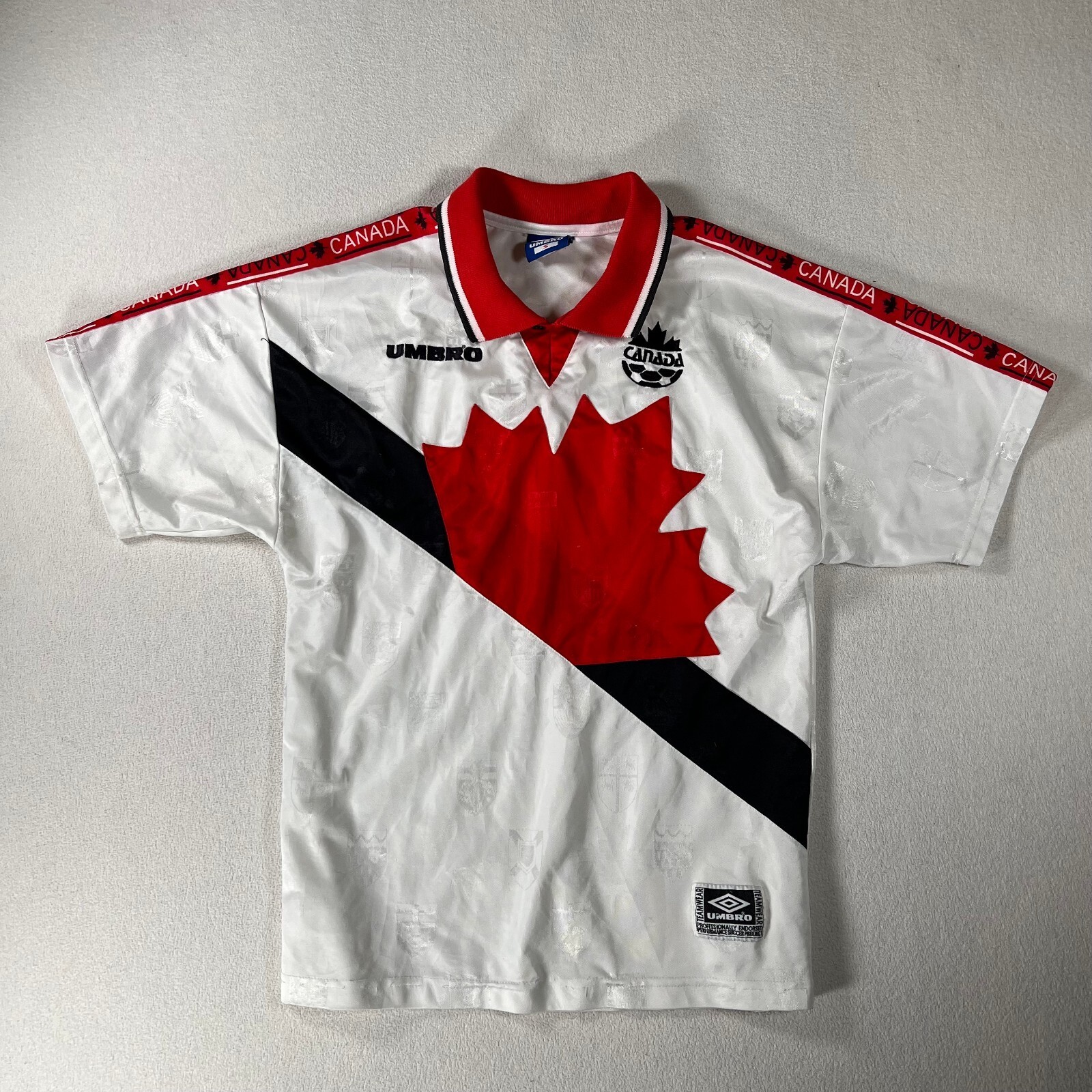 Vintage Umbro 1996-97 Canada Away Soccer National Jersey Kit Rare Authentic Sz S