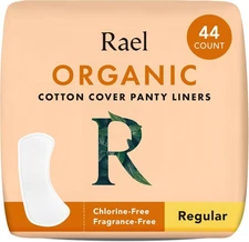 Rael Panty Liners for Women, Organic Cotton Cover - Regular Pantiliners, Light A