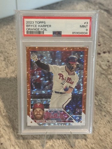 2023 Topps Bryce Harper Orange Foil #3 /299 PSA 9 Mint Phillies SP #291/299