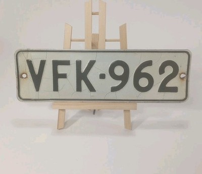 1970's Finland Finnish Vintage License Plate # VFK - 962