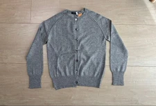 Pas de Calais 100% Cashmere Gray Cardigan Size 38 Excellent Condition