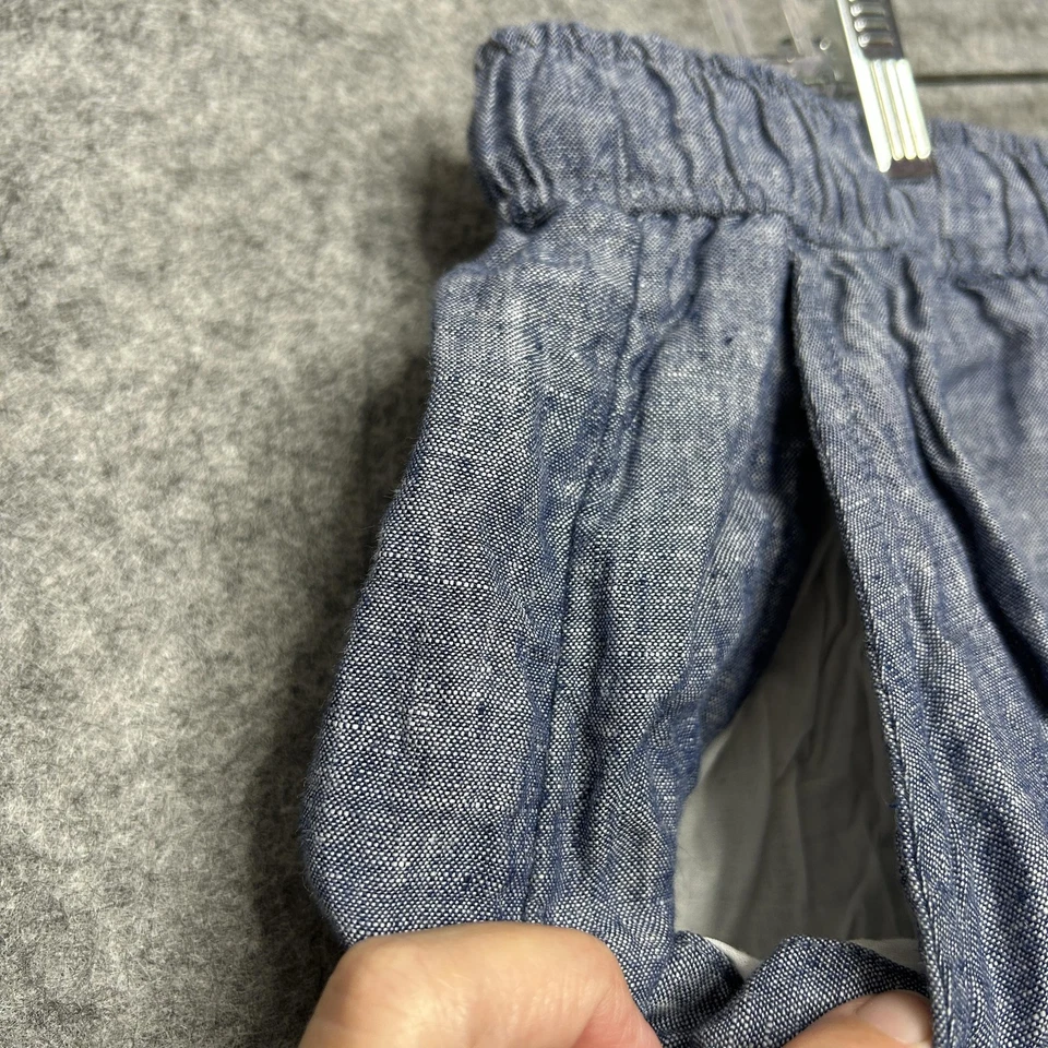 Pantalones Cortos Tahari Para Mujer 2XL Azul Lino Ligero Playa Bolsillos Cintura Alta Cómodos Fácil Foto 2 de 4