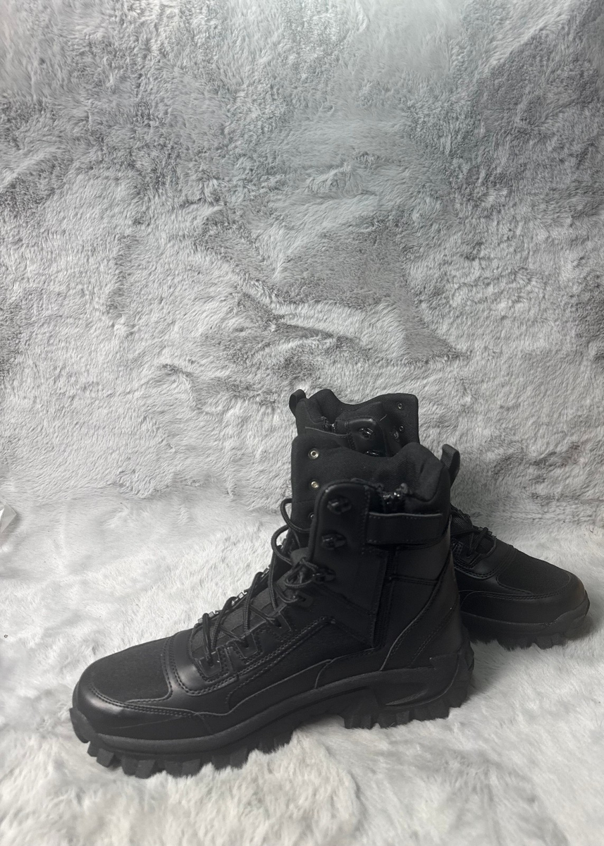 5.AA Combat Desert Boots Mens 46 Black Kaimei Make Lace Up  display picture 1
