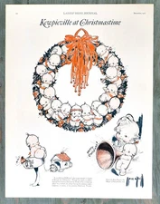 Original 1927 Kewpieville at Christmastime Rose O'Neill Kewpies Magazine Print