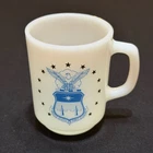 Vintage Fire-King United States Air Force Academy Milk Glass Mug
