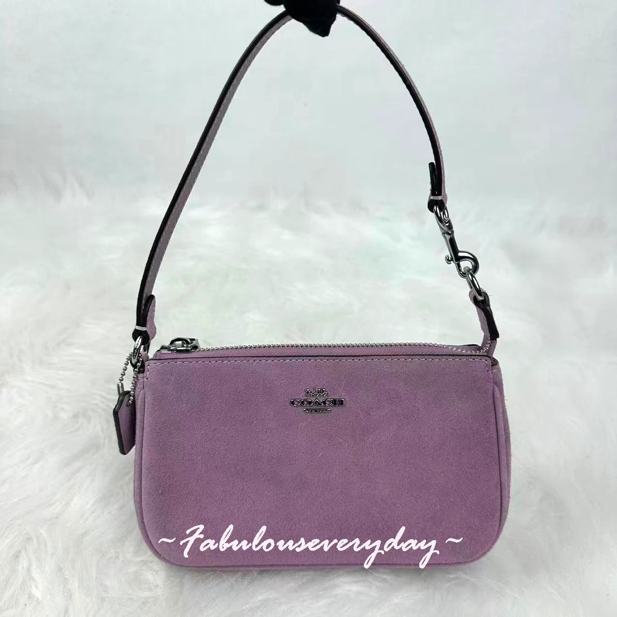 Coach Women's Suede Exterior Purple Bags & Handbags for Women for