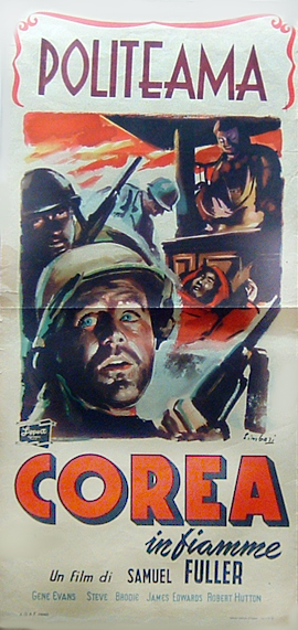 Locandina originale film Corea in fiamme (1951) - Regia di Samuel Fuller