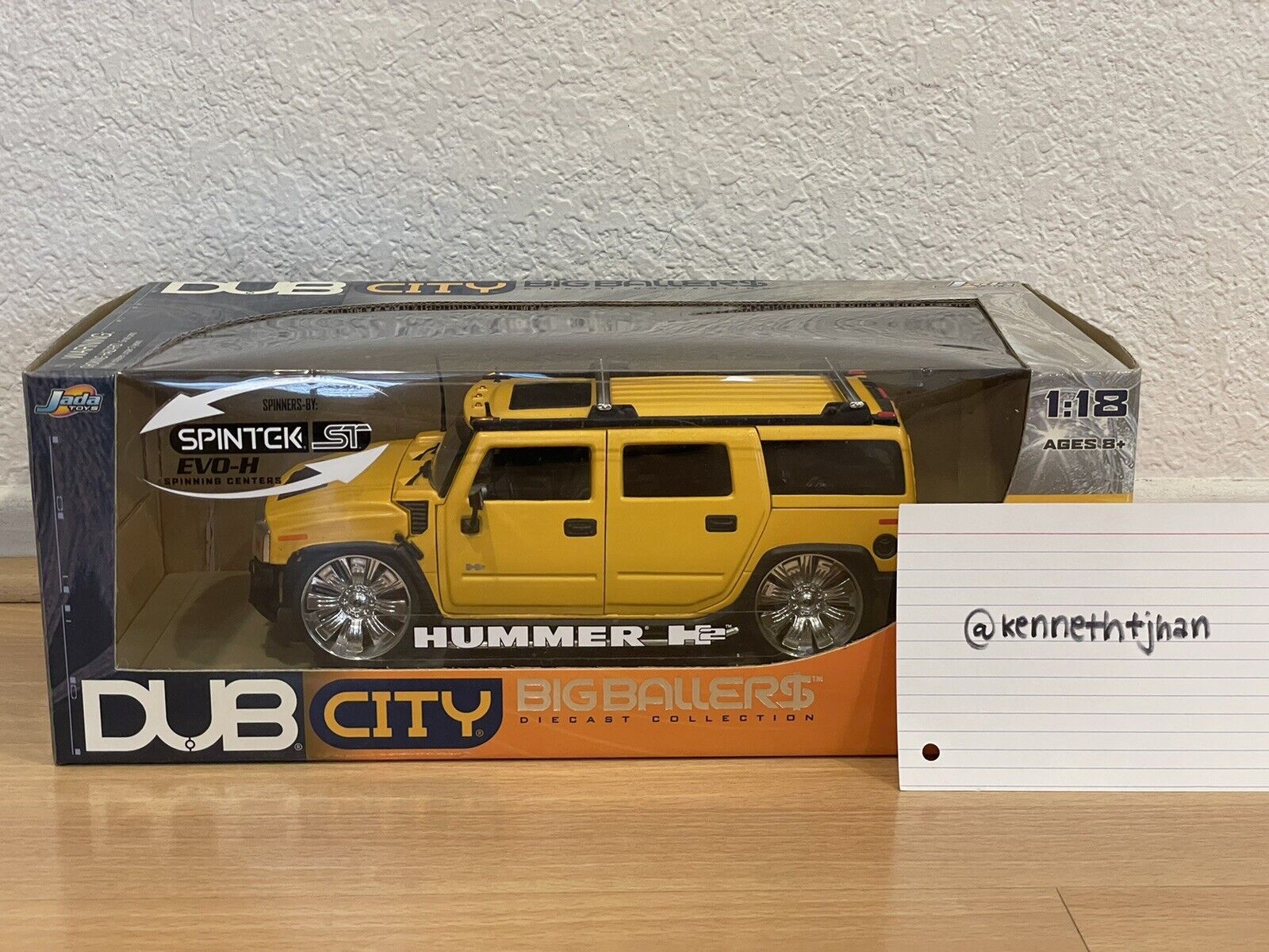 JADA TOYS 1:18 Scale Dub City Big Ballers Diecast Collection HUMMER H2  Yellow