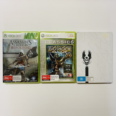 Xbox 360 Game Lot of 3, Assassin s Creed IV, Halo 4, Bioshock, PAL, Free Postage