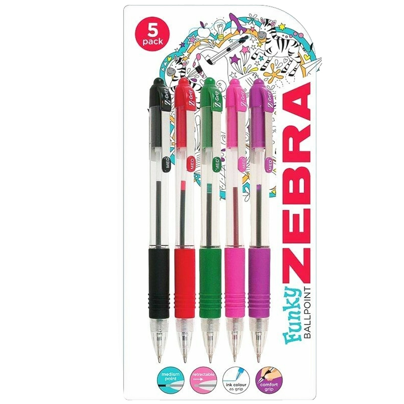 Zebra Pen Z-Grip Kugelschreiber 0,7 Mm – 18 Stück Schwarze Tinte, Weicher Gummigriff, Metallclip