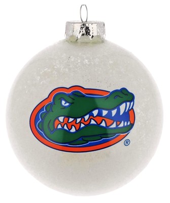 3-1/4'' Large Frosted Snowball Effect Glass Ball Ornament (Florida Gators)