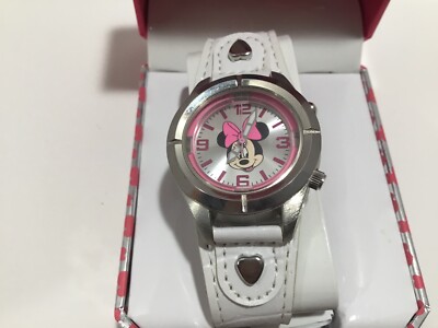 Vintage-Style Minnie Mouse Watch for Women‎ with White Leather Strap Elegant Vintage Minnie Mouse Watch for Women with White  main image 4
