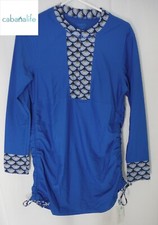 Cabana Life Size XL Rashguard Cover-up Sun Splash UPF 50 LS Tie/Runch Side NWT