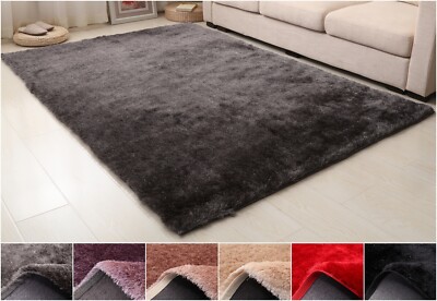 Luxuriöser & Weicher Flauschiger Shaggy Dickflor Teppich Glitzer/Schimmer Glitzereffekt