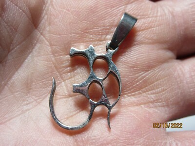 Modern OM Pendant Stainless Steel 1 3/8 Inch Collectible Reiki OSSP-1