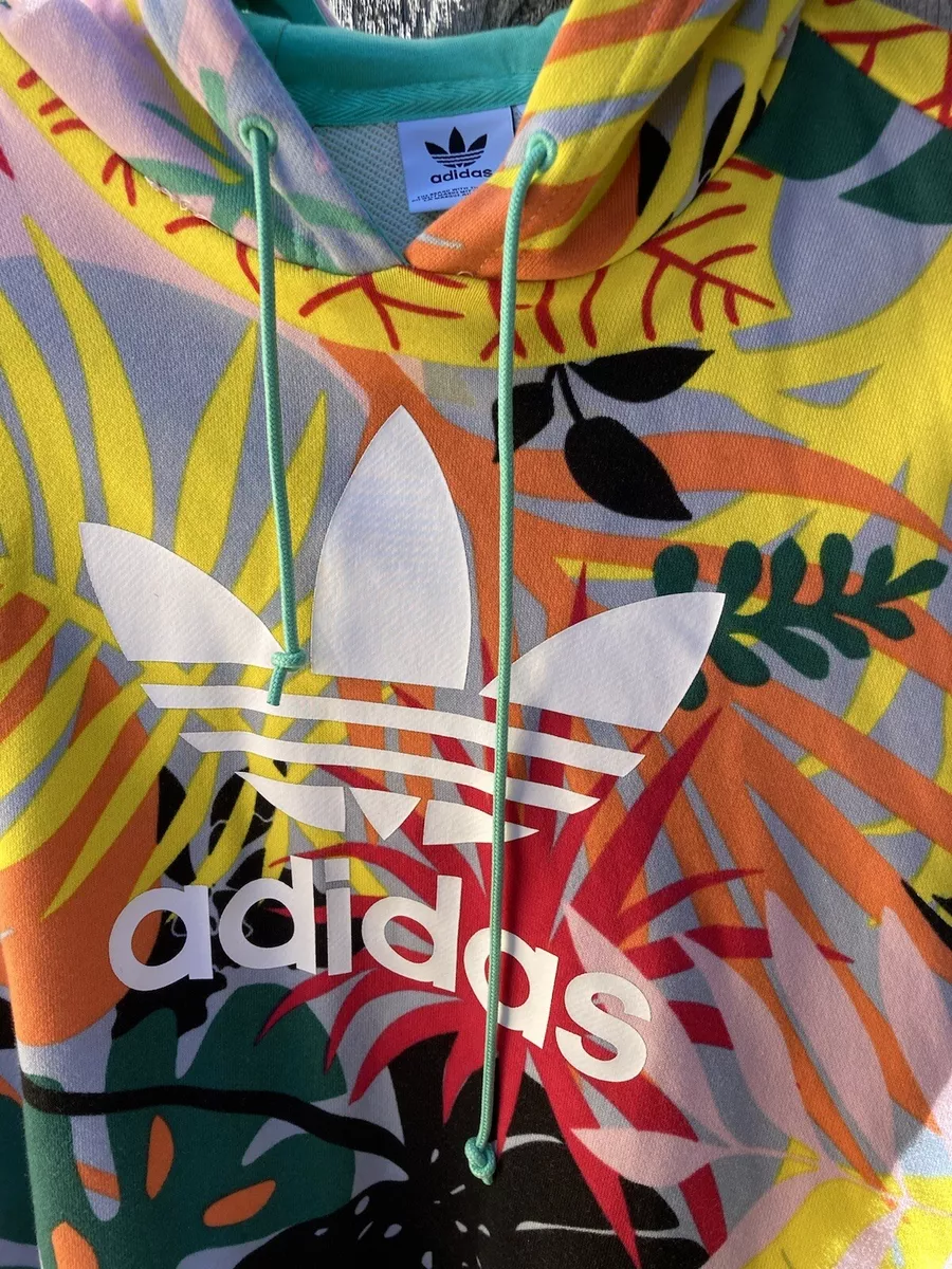 Femme Adidas Sweat-shirt à capuche Tropicalage Cropped Multicolor