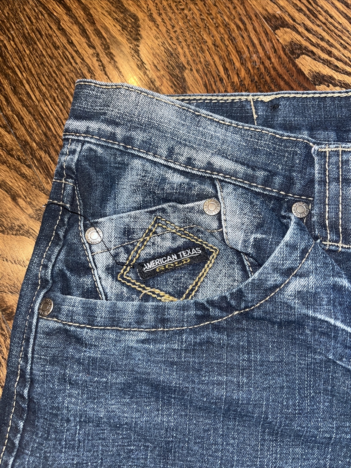 American Texas Gold Mens Denim Jean Shorts Size 32 (tag 34) - View 2