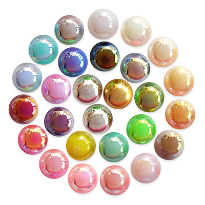  50 Stck. AB Halbrund Flatback Perlen Edelsteine Decoden Verzierung Sammelalbum Handwerk