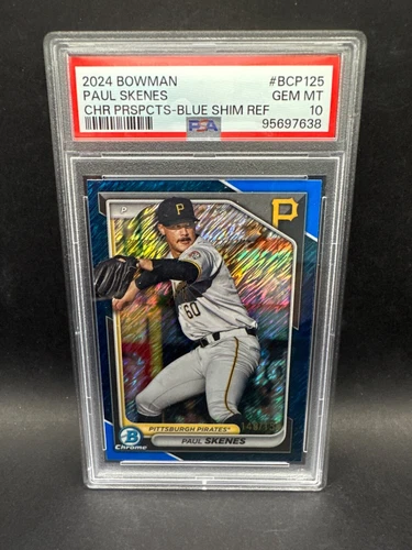 2024 Bowman Chrome Paul Skenes Blue Shimmer Refractor /150 PSA 10