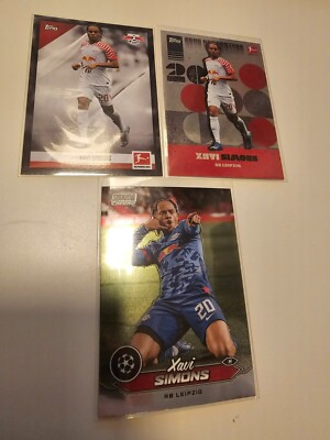 3x 2023-24 TOPPS Bundesliga & UEFA Champions League Xavi Simons RB Leipzig