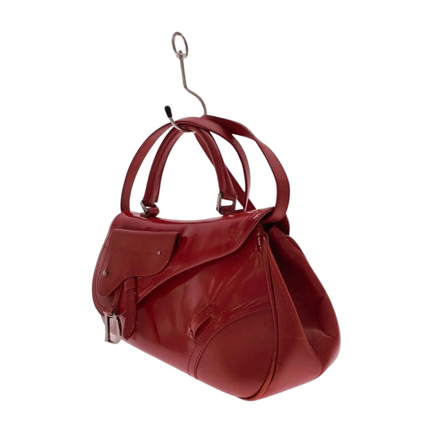 Christian Dior sacoche selle cuir 2 voies bandoulière rouge occasion