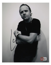 AWESOME METALLICA DRUMMER LARS ULRICH HAND SIGNED 8X10 PHOTO BECKETT COA